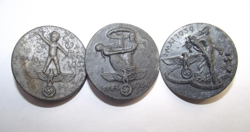 3 X May Day Event Badge/Tinnies. 1937/38/39.
