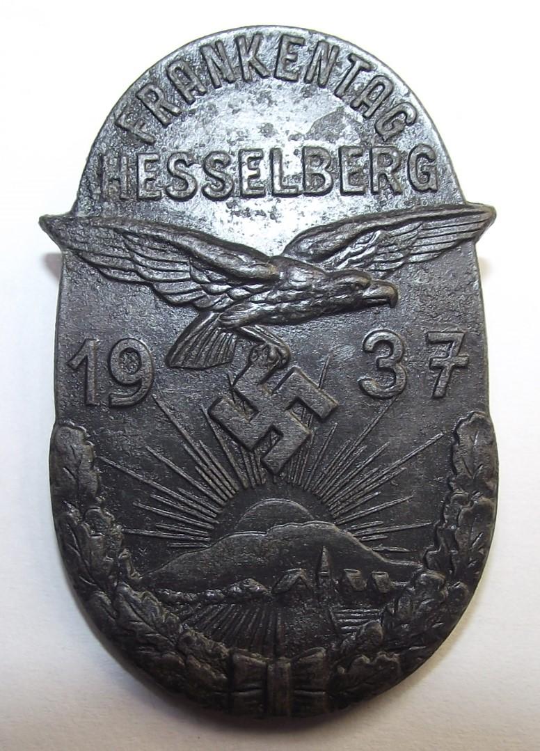 Luftwaffe Event Badge/Tinnie. Frankentag Hesselberg. 1937.
