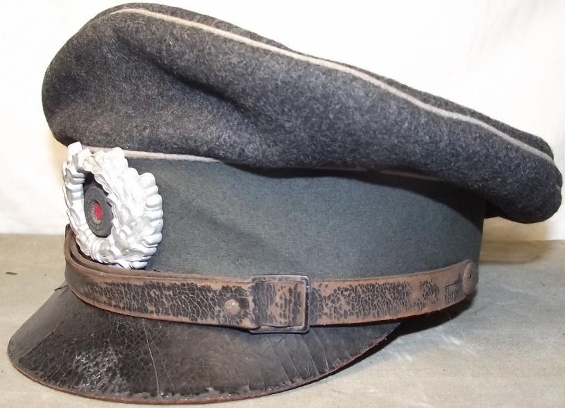 Early DRK Leather Peaked Visor Cap.