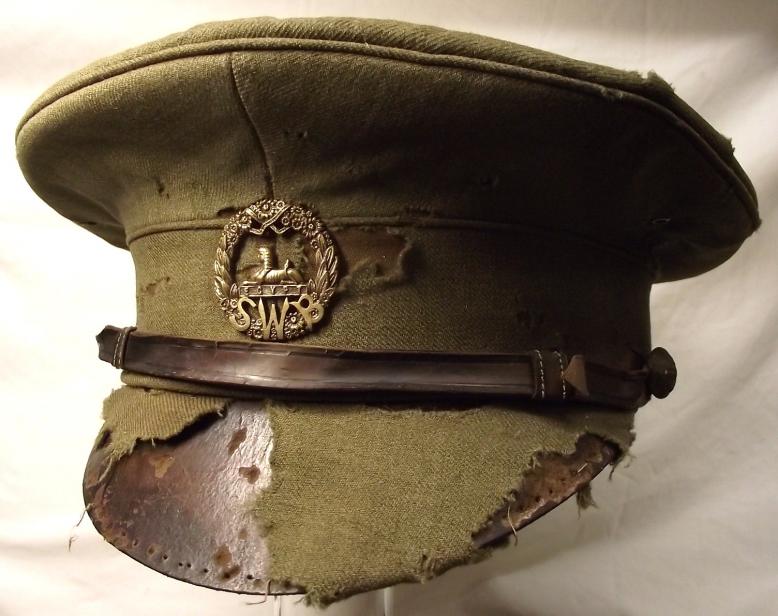 WW1 South Wales Borderers Officers Peaked Cap.