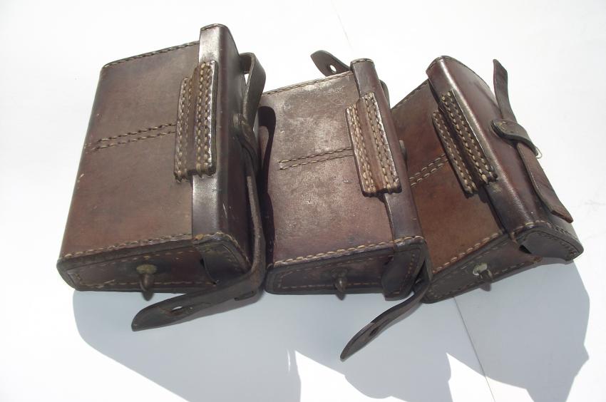 3 X Japanese Leather Ammo Pouches.