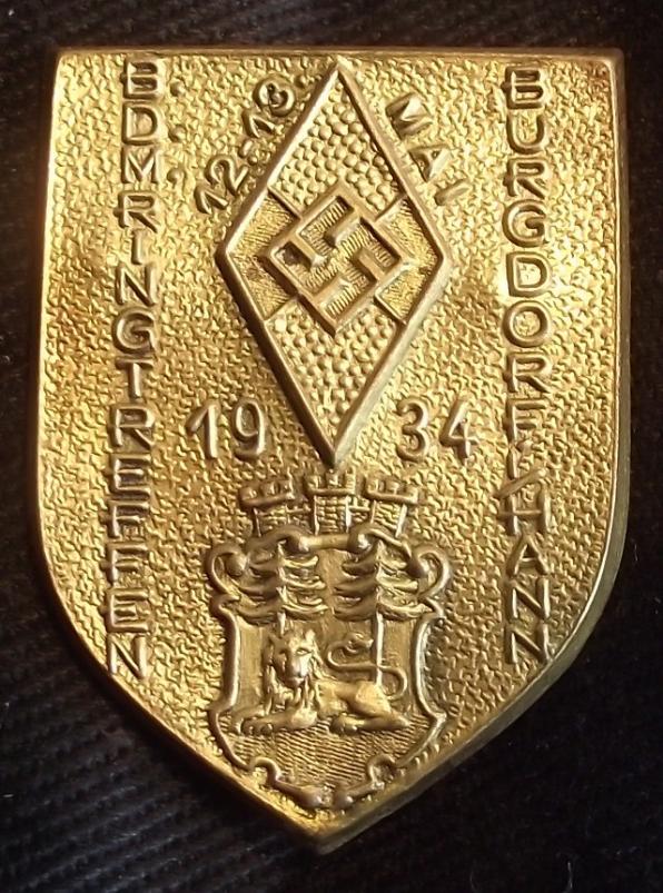 1934 BDM Treffen Event Badge/Tinnie.