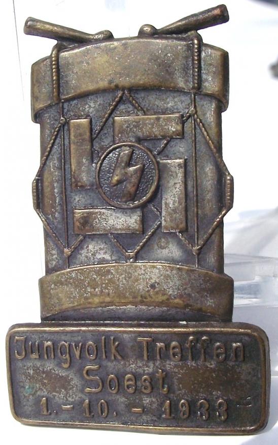 Rare 1933 Jungvolk Treffen Event Badge, Tinnie.