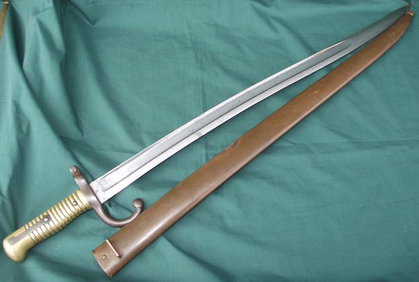 Egyptian M1869 Remington Rolling Block Bayonet and Copper Scabbard.