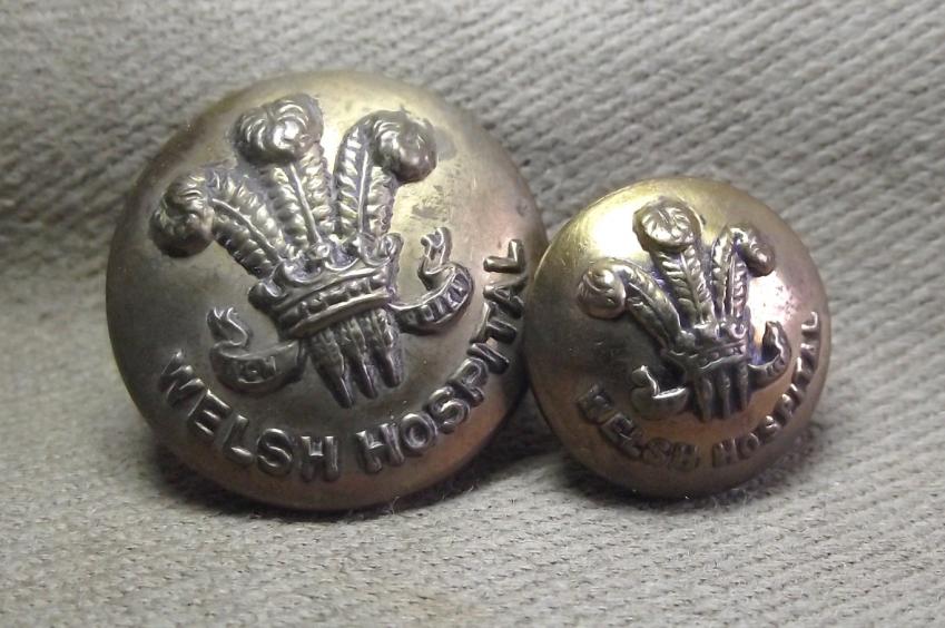 Two Scarce Welsh Hospital Buttons.