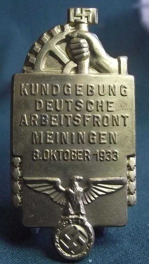 1933 NSBO Meiningen Event Badge/Tinnie.