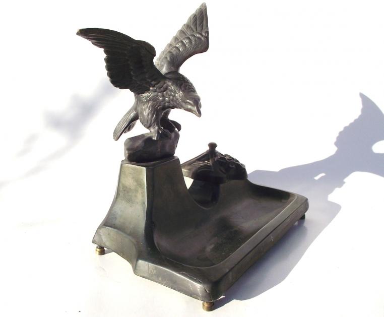 Large Imperial German Eagle Desk Top Inkwell.