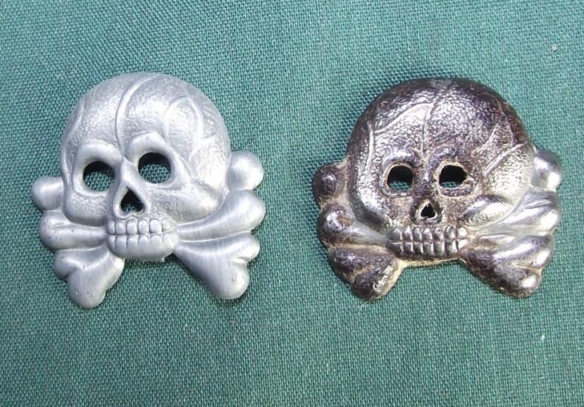 WW2 German Panzer Collar Skulls.