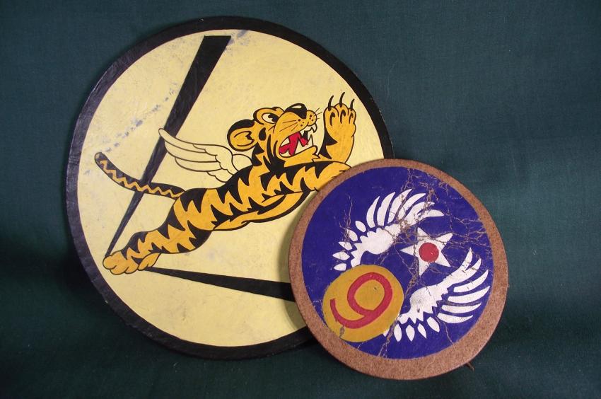 PRICE REDUCED. 2 X USAAF Hand Painted Leather Flashes.