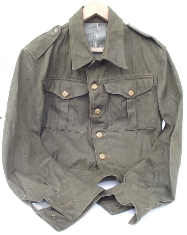 Unissued Early British Denim Battle Dress Uniform, 1940 and 41 Dated.