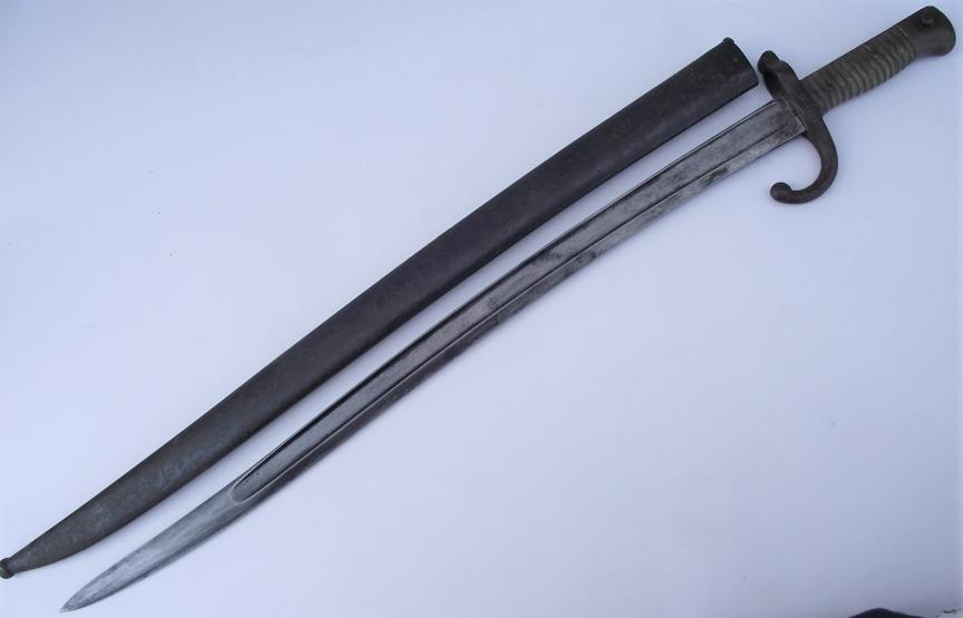 French 1866 Pat Chassepot Bayonet, Matching Numbers, St Etienne.