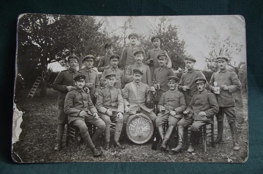 WW1 German Totenkopf Stein Flanders Post Card. 