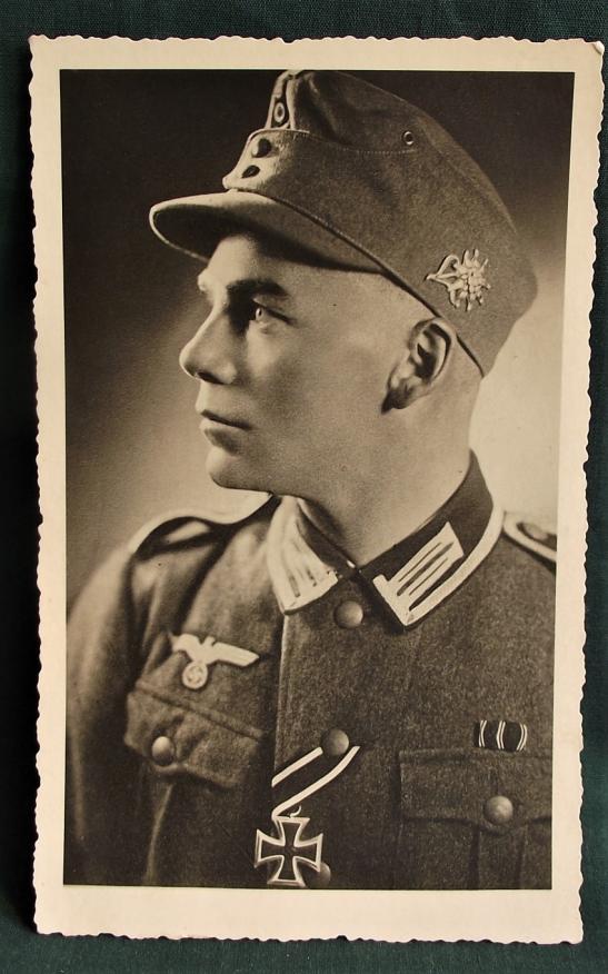 Gerbisjager Photo Post Card Portrait. Iron Cross, Named.