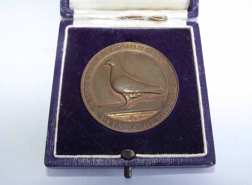 1931 German Boxed Pigeon Medallion, B.H.Mayer's.