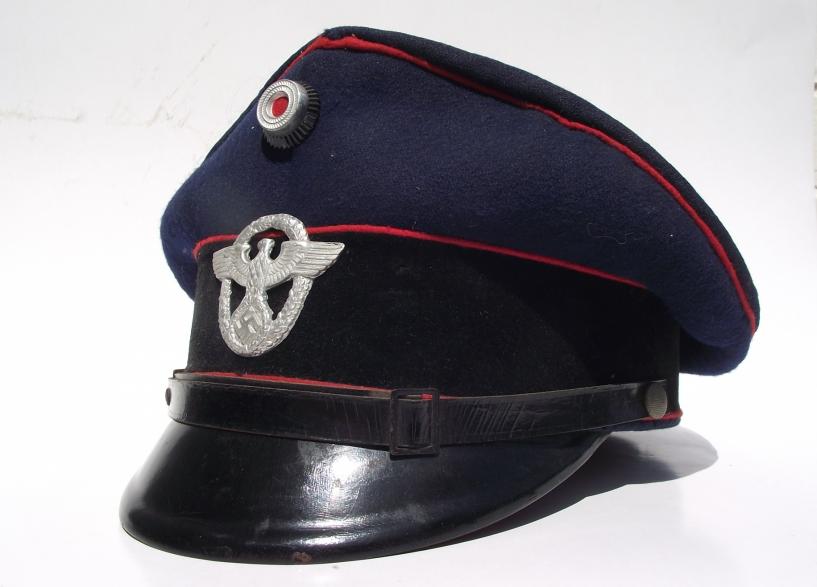 WW2 German Fireman Feuerschutzepolizei Visor Cap.