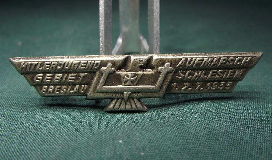 Hitler Youth Event Badge/ Tinnie. 1933 Aufmarsch Gebiet Schlesien, Breslau.