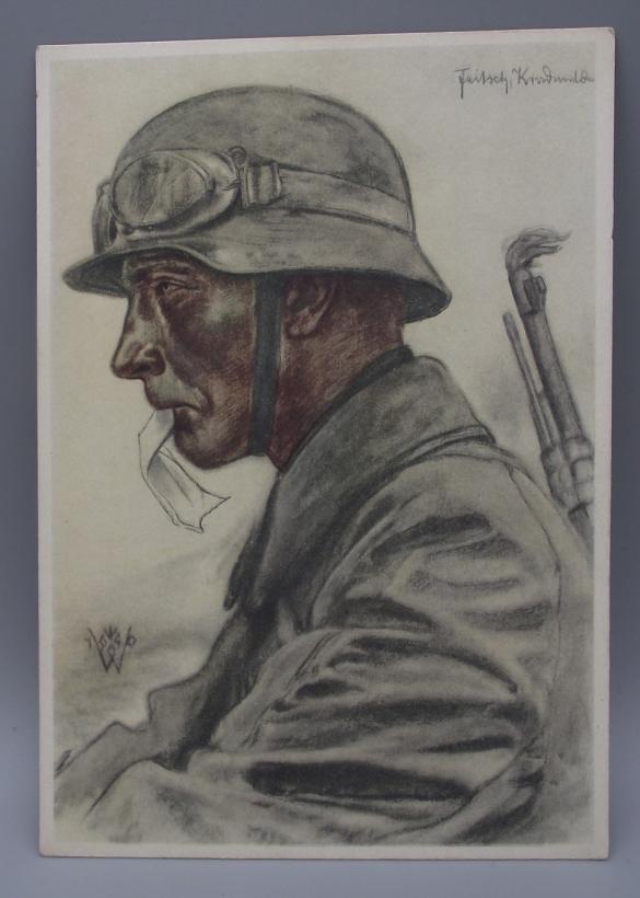 WW2 German Post Card, W.Willrich, Kradmelder.