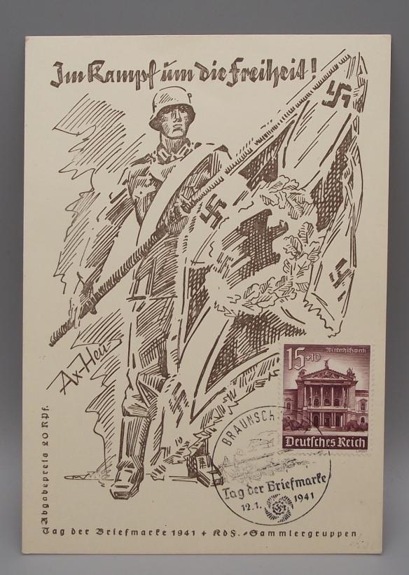 WW2 German Post Card, 1941 Tag Der Briefmarke.