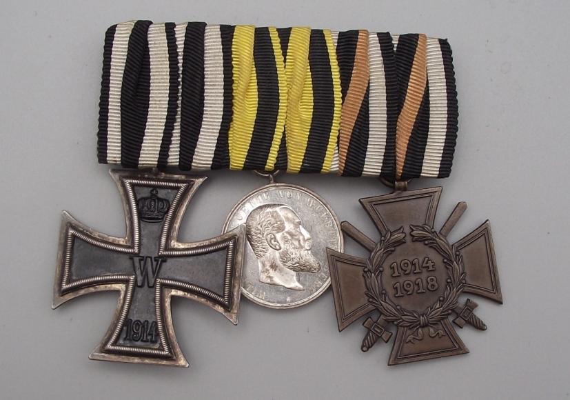 Imperial Wurttemburg Three Place Medal Bar .