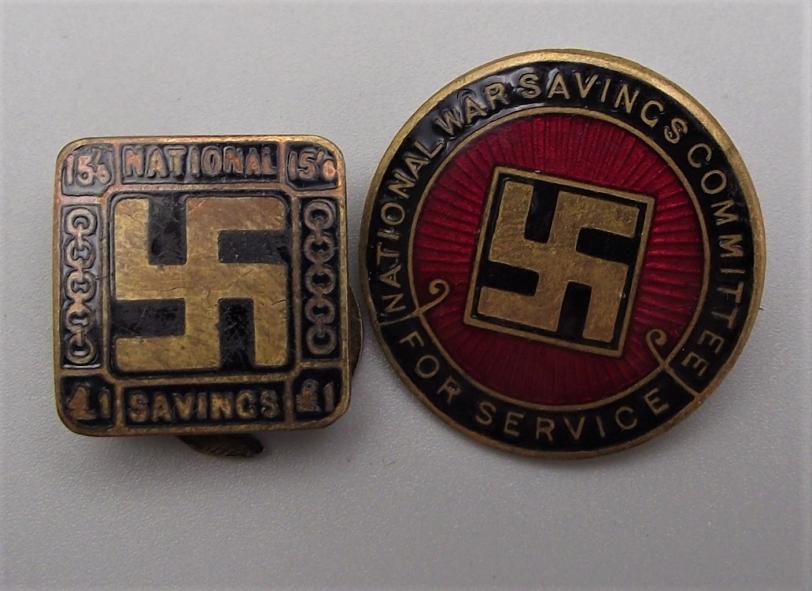 Two British War Time National Savings Enamel Badges