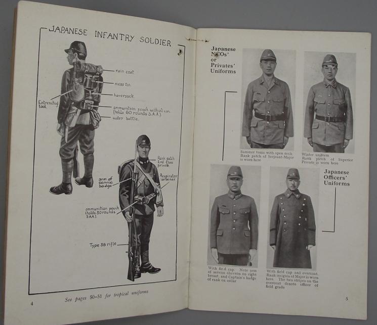 1944 Periodical Notes on the Japanese Army, No-4, Identification, Formation and Units. Uniforms and Insignia.