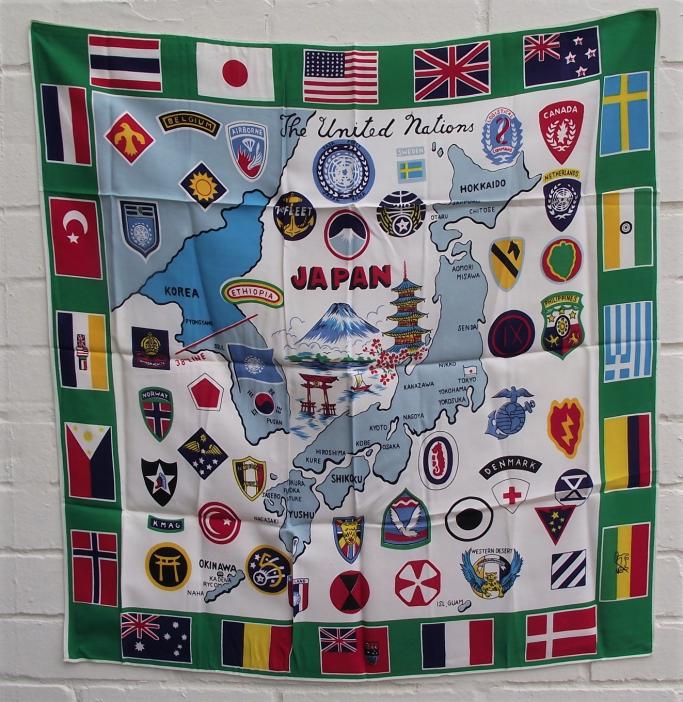 Korean War Veterans Souvenir Silk Scarf.