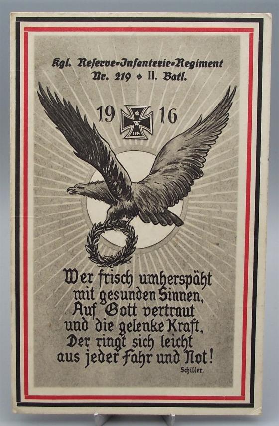 Imperial German Postcard. Res.Inf.Reg-219.