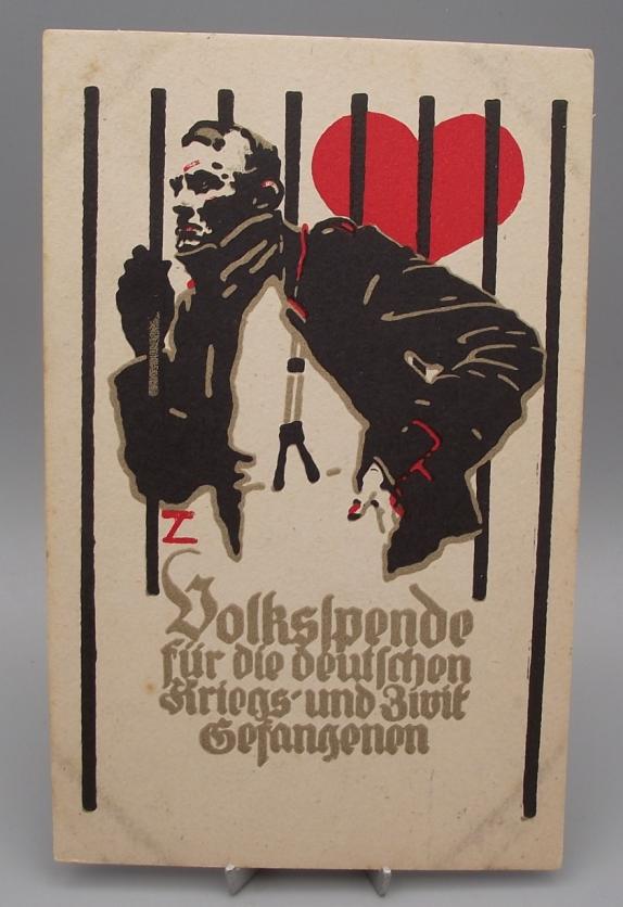 Imperial German Postcard. Remember the POW. 1916.