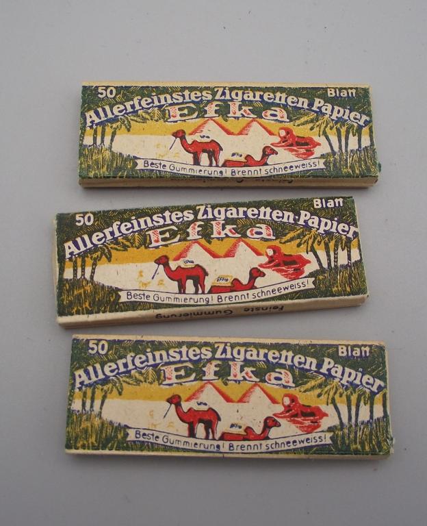 German Personal Item. 3 X Cigarette Papers Packets.