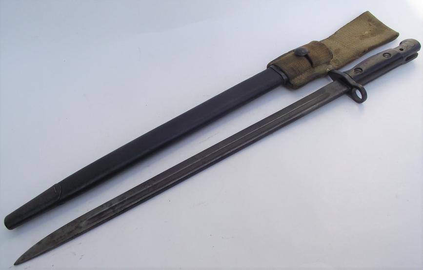1915 Dated 6th-Welsh 1907 Pattern Bayonet and 08 Frog. Sanderson.