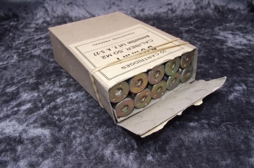 Full Box, 10 Cartridges Dummy Caliber .50 M2.