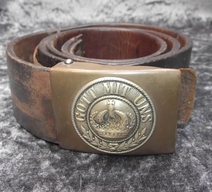 WW1 German Buckle and Leather Belt. 1915 Dated.
