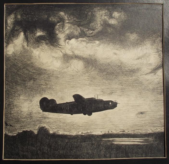 WW2 Art Work, ''Wings Over Britain'', Liberator Bomber Taking Off!