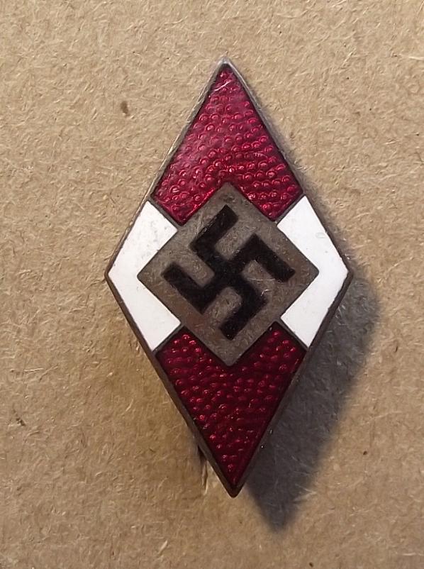 Hitler Youth Membership Badge, Ges Gesch Marked.