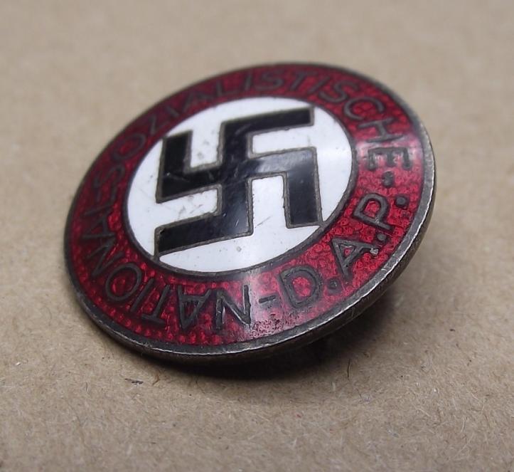 NSDAP Party Badge. Button Hole Type . RZM-M1/34, Karl Wurster.