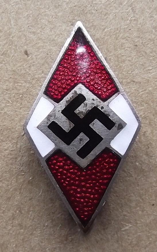 Hitler Youth Membership Badge, Ges Gesch Marked.