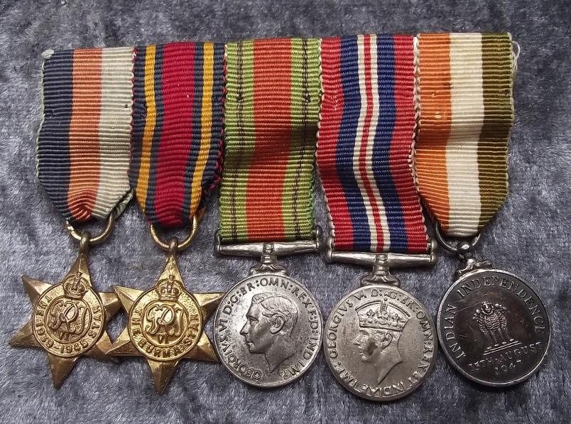 British WW2 Indian Miniture Medal Group.