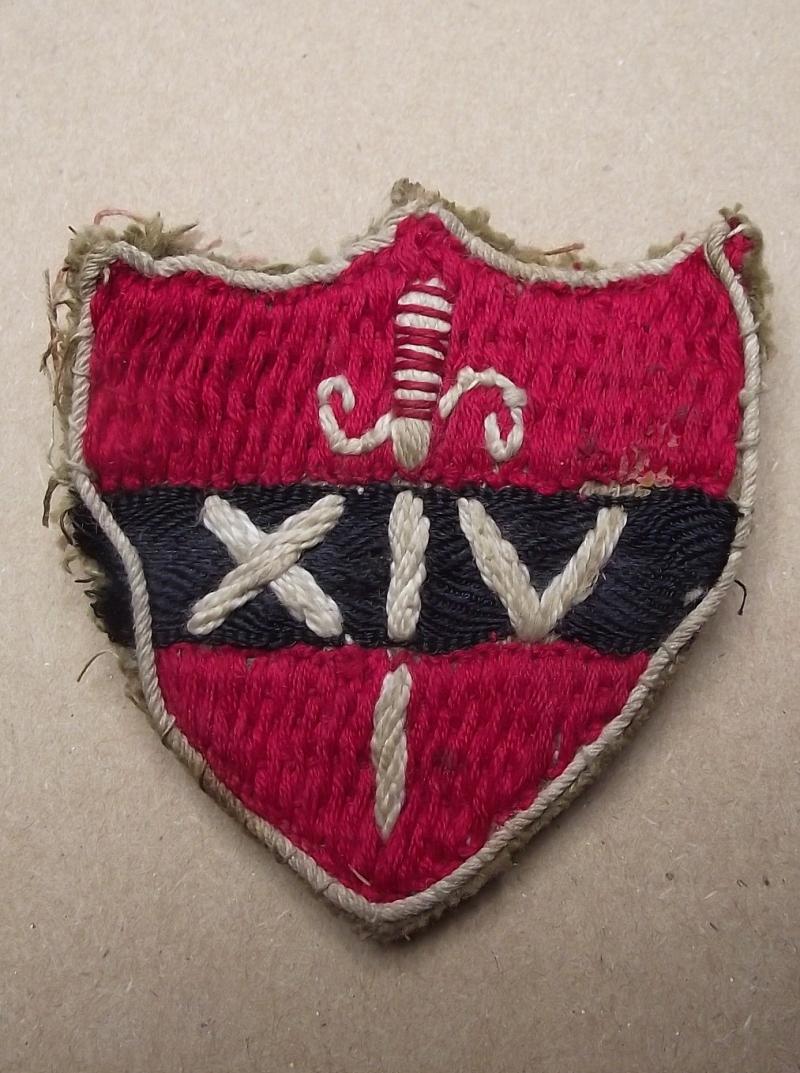 14th Army Pin Back Cloth Formation Badge.
