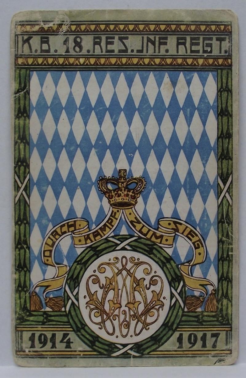 Imperial German Post Card. KB. RES.INF.REGT. 1917.