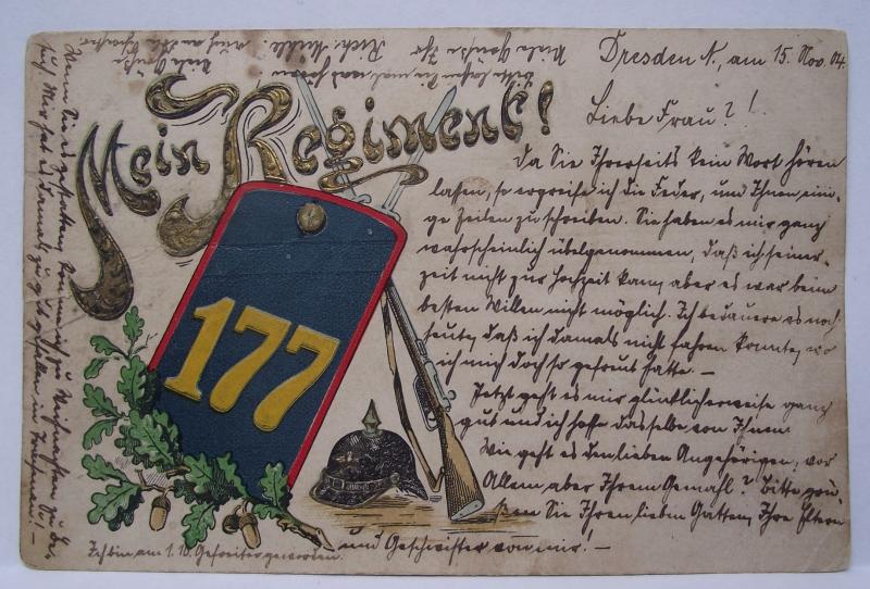 Imperial German Post Card. MEIN REGIMENT! 177. 1904.
