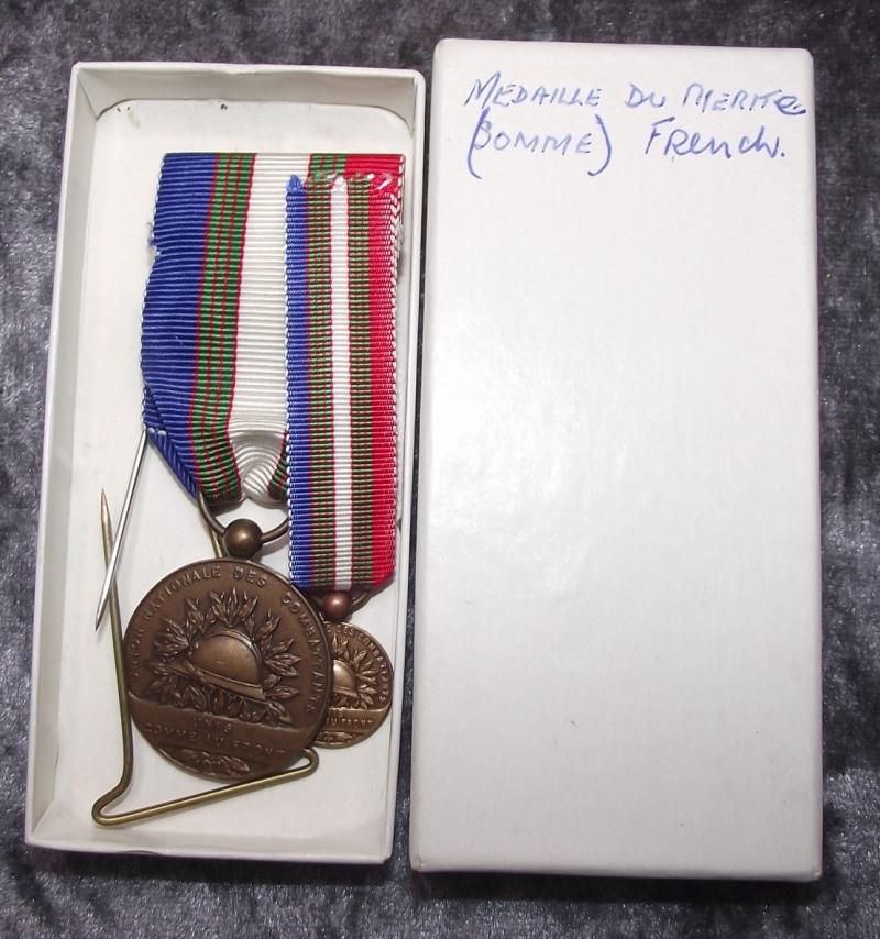 French Medal, National Union of Combatants and Miniature.