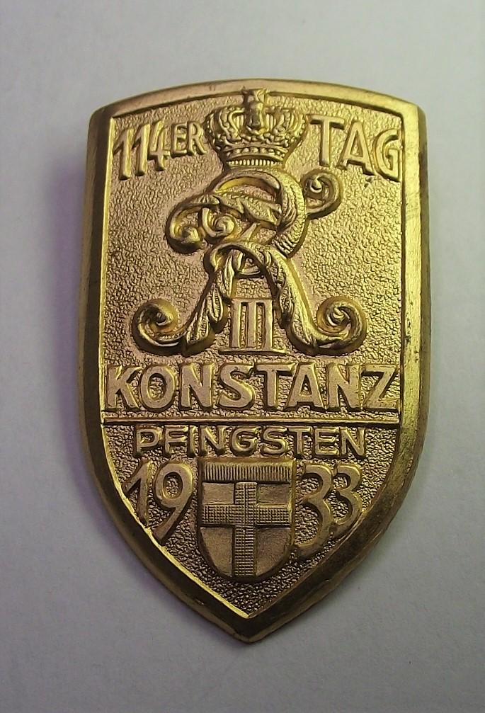Baden, 1933 Dated, 114th Infantry Regiment , Emperor Federick III, Event Badge.