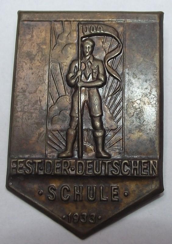 1933 VDA, Fest Der Deutschen Schule, Event Badge/Tinnie.