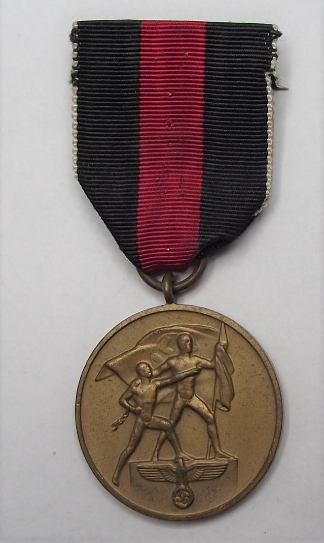 1st October 1938 Czech Annexation Medal.