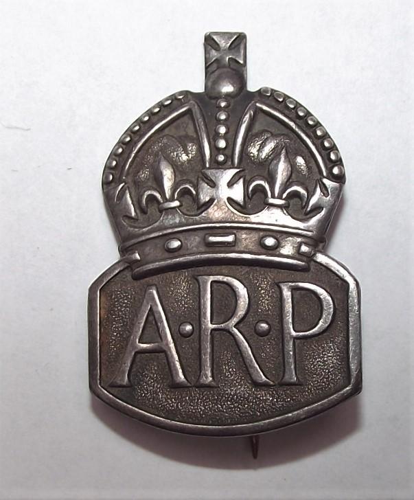 Silver Hallmarked A.R.P. Membership Badge.