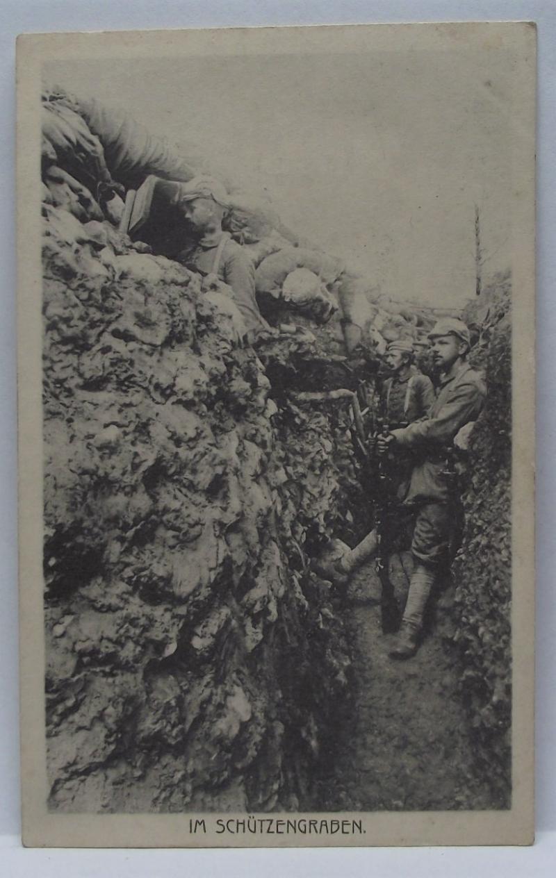 Imperial German Post Card. In a Trench.
