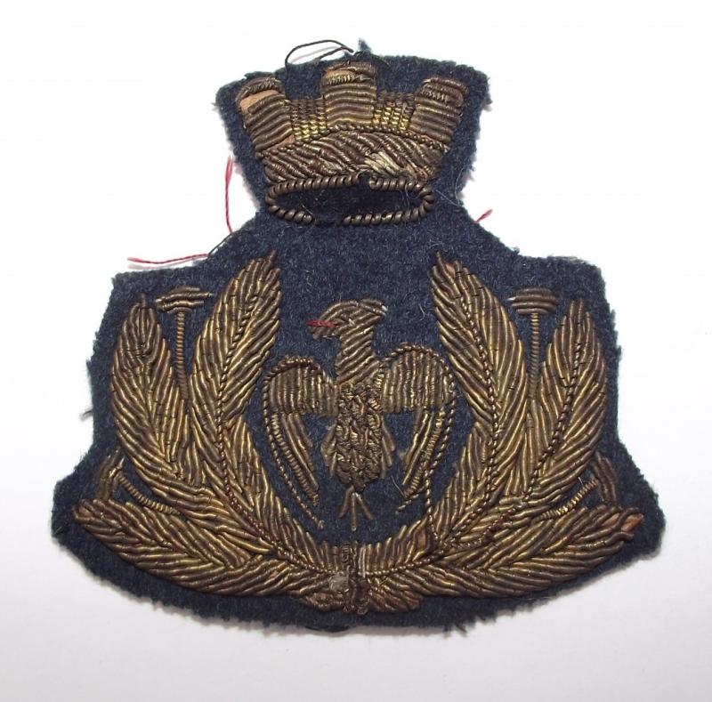 WW2 Italian Officers Airforce Bullion Cap Badge.
