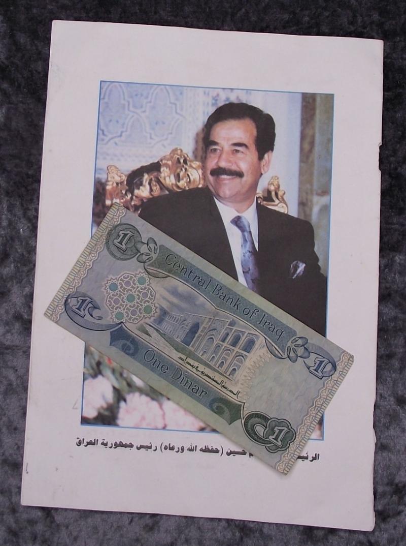 Iraqi Youth Propaganda Booklet and Bank Note. Gulf War.