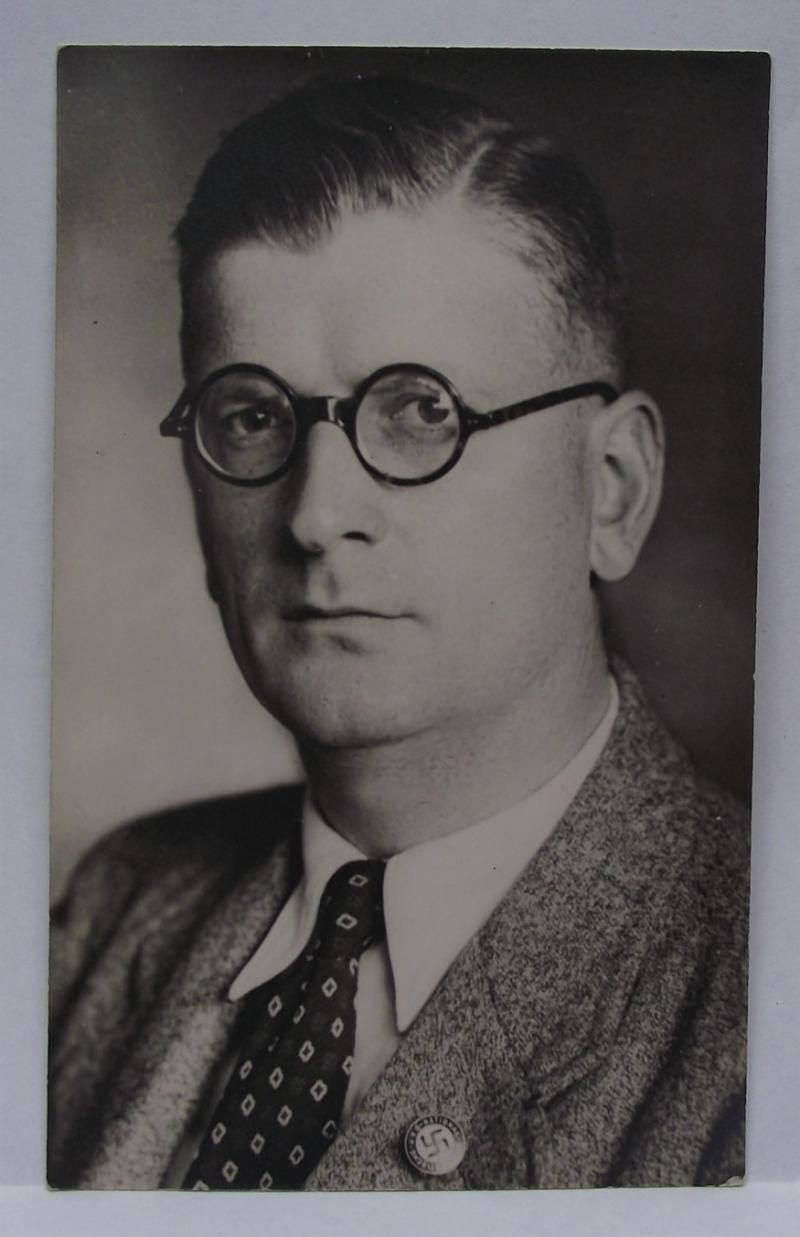 NSDAP Badge in Wear Photo Postcard. 1935.