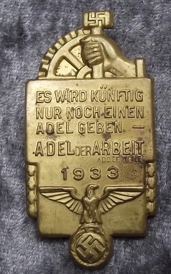 1933 NSBO Event Badge/Tinnie. Wachter Lange Maker.